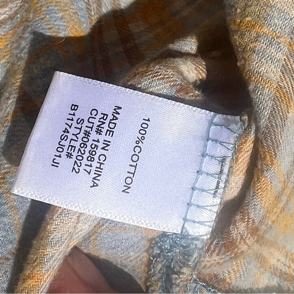 Altar’d State tan/blue plaid with smiley face crop shirt - Picture 7 of 7